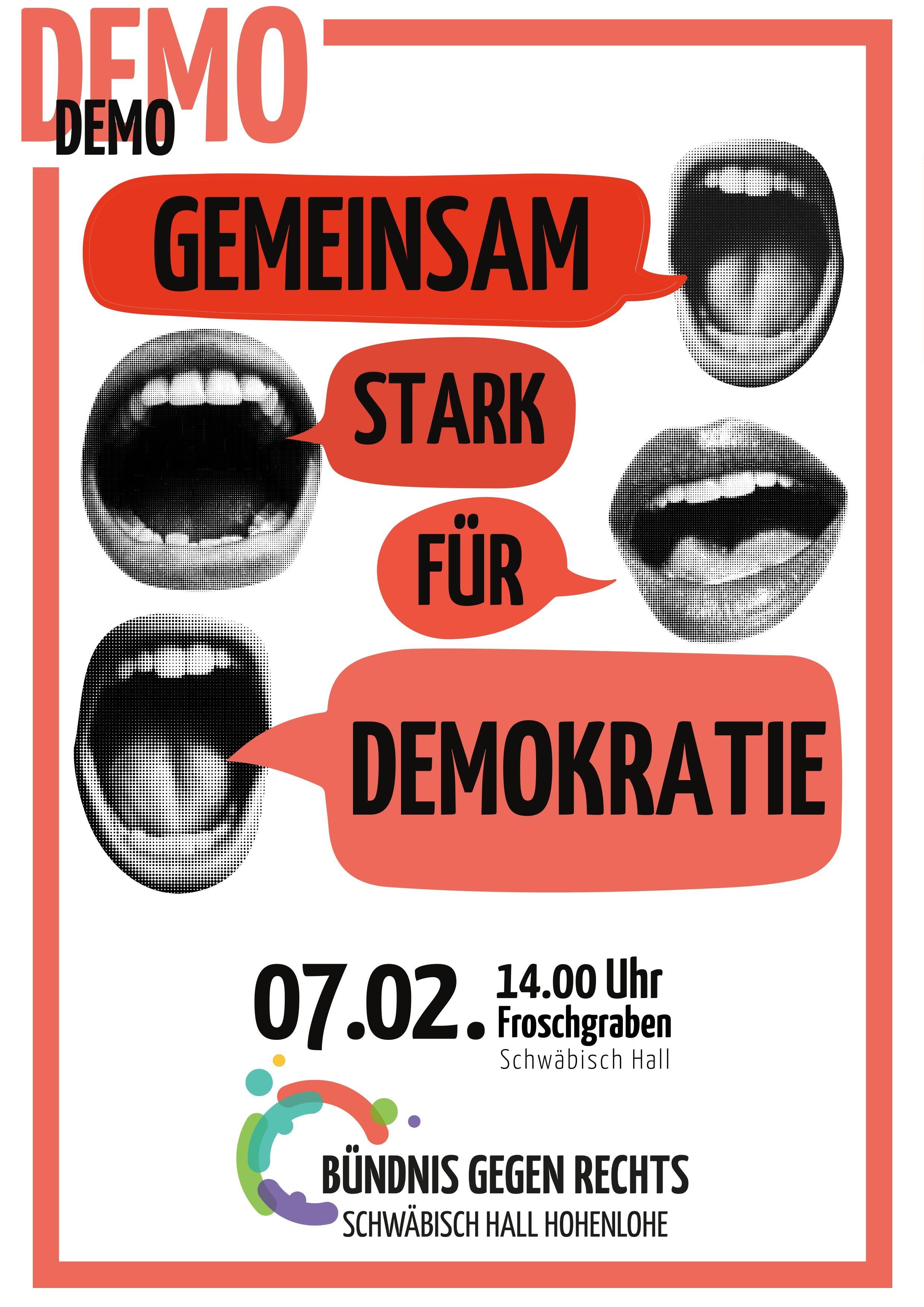 Flyer Kundgebung gegen rechts 7.2.26 SHA
