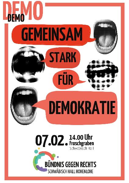 Flyer Kundgebung gegen rechts 7.2.26 SHA